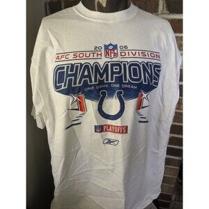 Indianapolis Colts 2006 AFC Champions XL Reebok Short Sleeve T-Shirt See Pics*